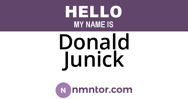 Donald Junick