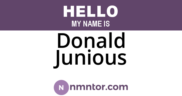 Donald Junious