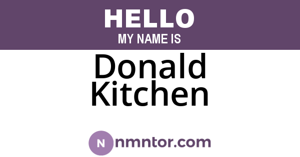Donald Kitchen