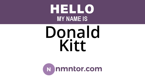 Donald Kitt