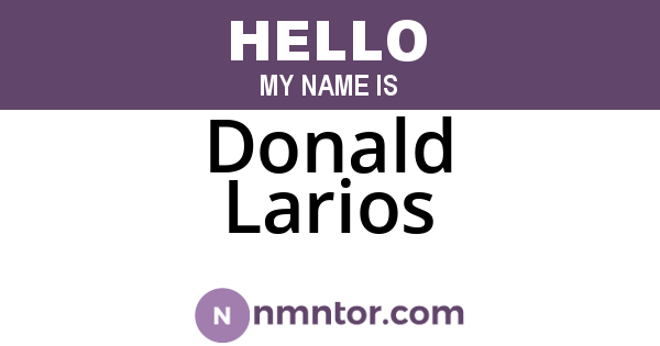 Donald Larios