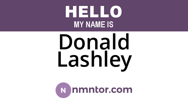 Donald Lashley