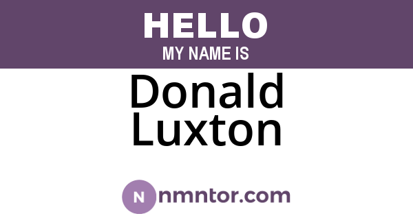 Donald Luxton