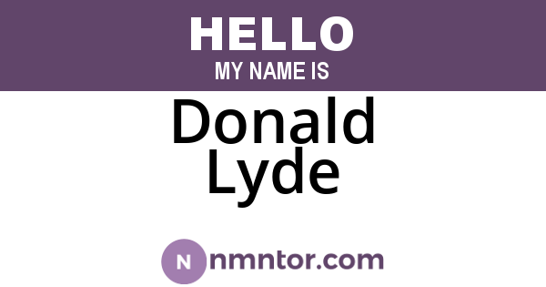 Donald Lyde