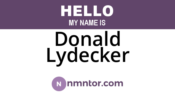 Donald Lydecker