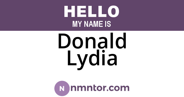 Donald Lydia