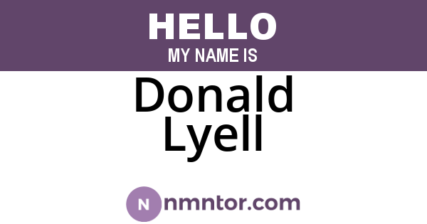 Donald Lyell