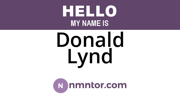 Donald Lynd