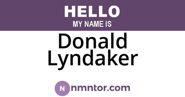 Donald Lyndaker