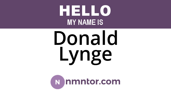 Donald Lynge
