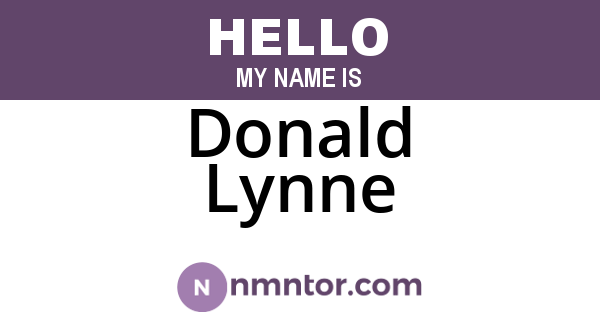 Donald Lynne