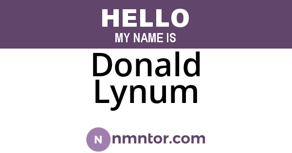 Donald Lynum