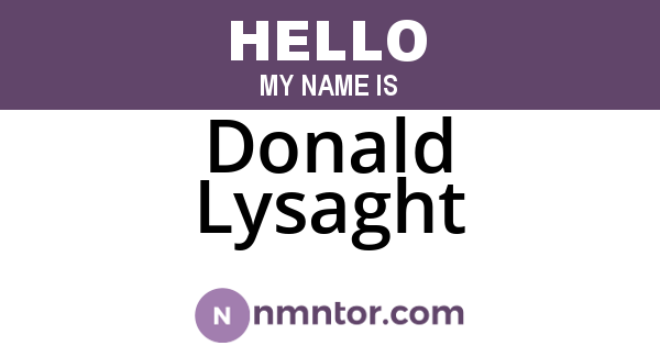 Donald Lysaght