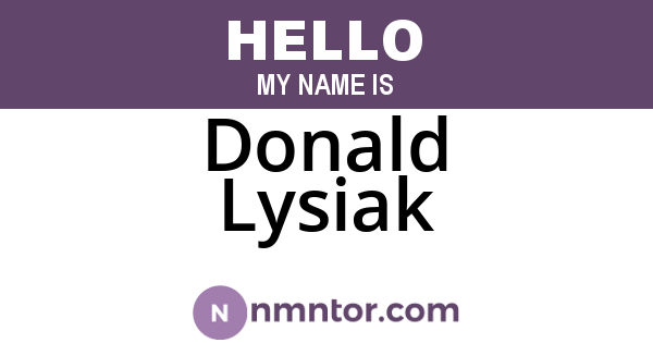 Donald Lysiak