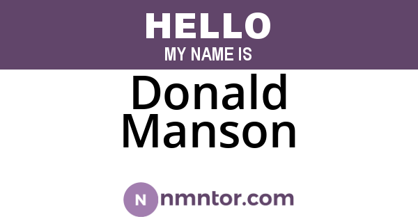 Donald Manson