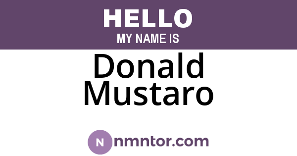 Donald Mustaro