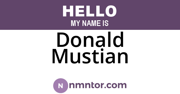 Donald Mustian