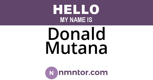 Donald Mutana