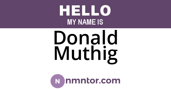 Donald Muthig