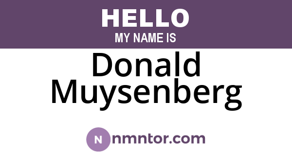 Donald Muysenberg