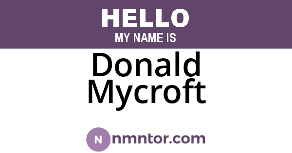 Donald Mycroft