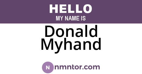 Donald Myhand