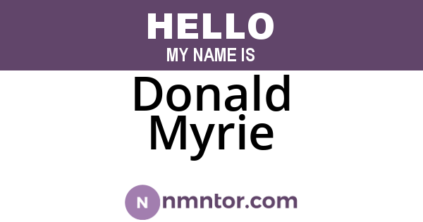 Donald Myrie