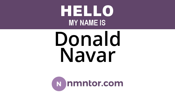 Donald Navar