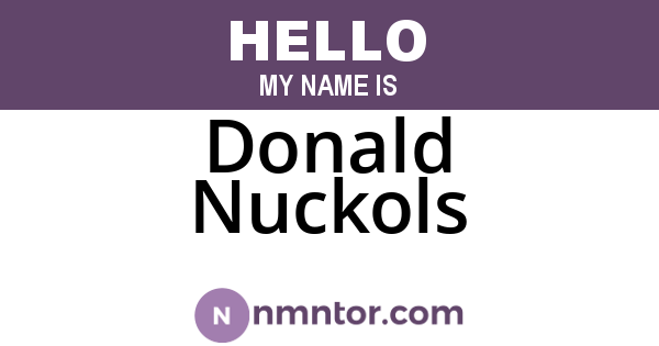 Donald Nuckols