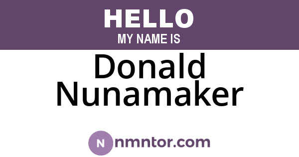 Donald Nunamaker