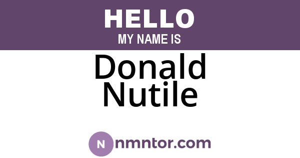 Donald Nutile