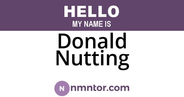 Donald Nutting