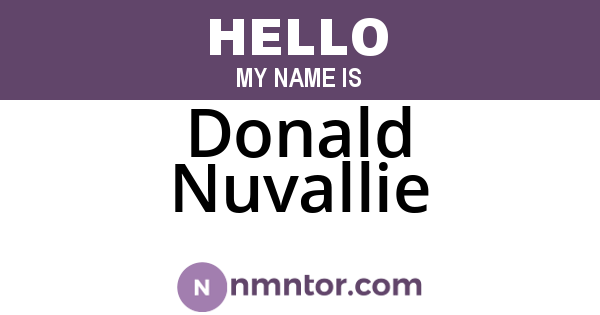 Donald Nuvallie