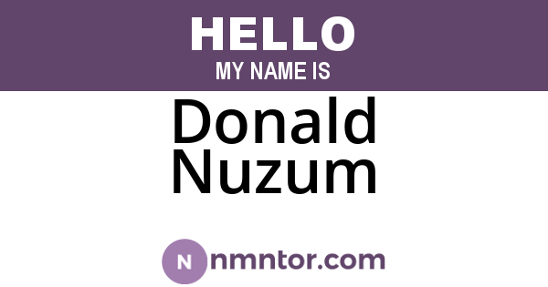 Donald Nuzum