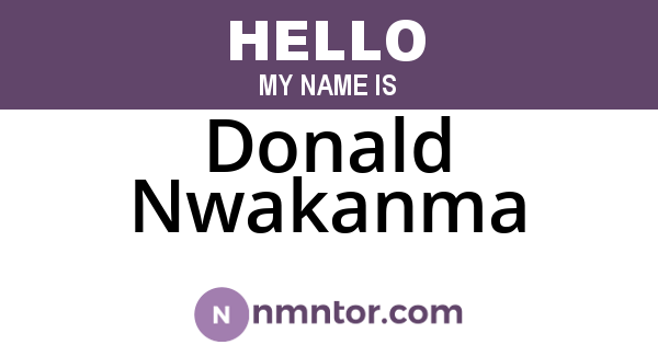 Donald Nwakanma