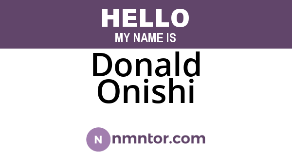 Donald Onishi