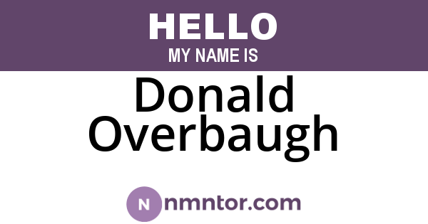 Donald Overbaugh