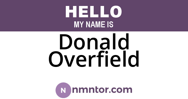 Donald Overfield