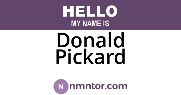 Donald Pickard