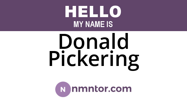Donald Pickering