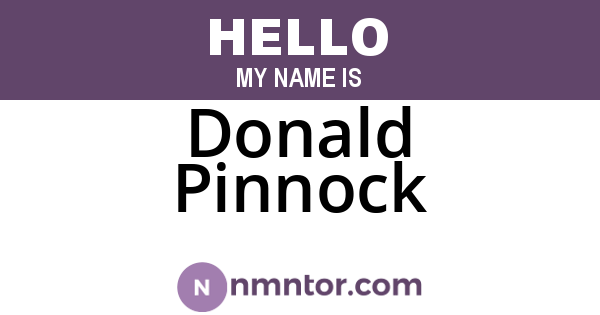Donald Pinnock