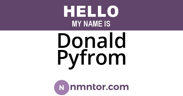 Donald Pyfrom