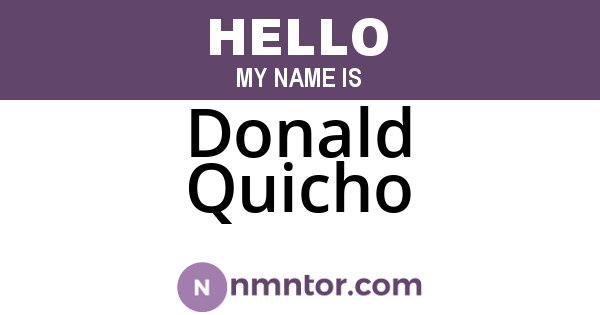 Donald Quicho