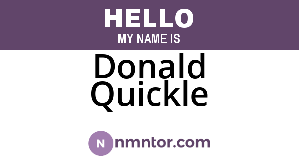 Donald Quickle