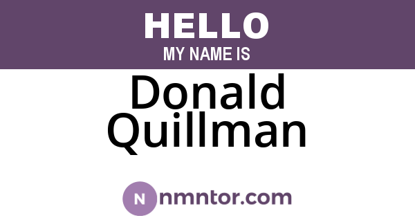Donald Quillman