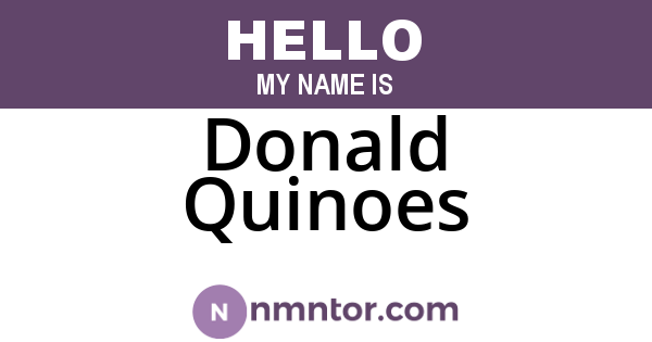 Donald Quinoes