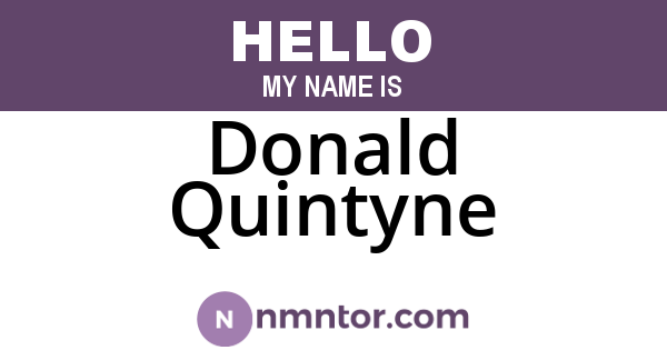 Donald Quintyne
