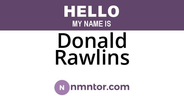 Donald Rawlins