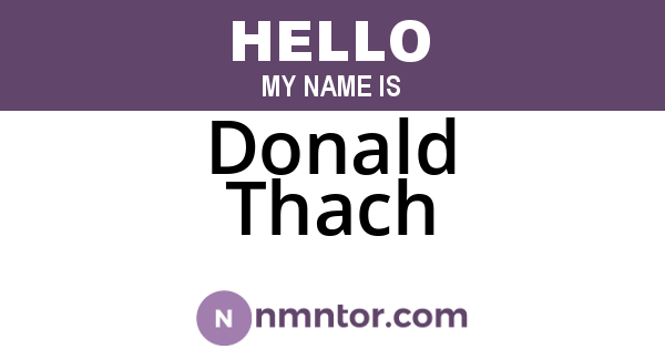 Donald Thach