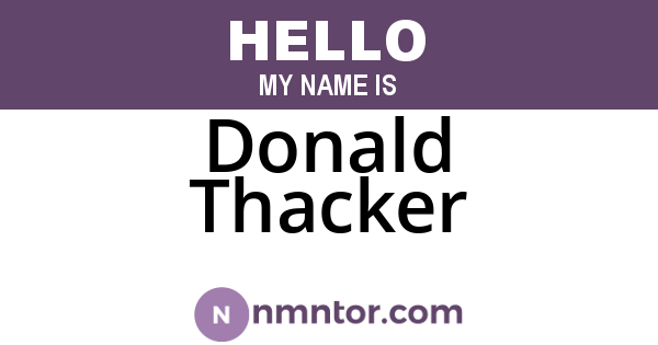 Donald Thacker